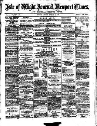 cover page of Isle of Wight Journal published on November 30, 1889
