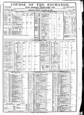 cover page of Course of the Exchange published on December 30, 1881