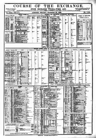 cover page of Course of the Exchange published on November 30, 1883