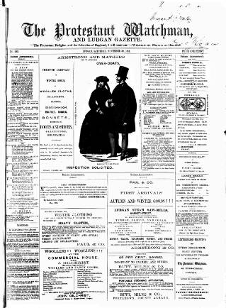 cover page of Protestant Watchman and Lurgan Gazette published on November 30, 1861