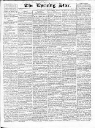 cover page of Evening Star (London) published on November 15, 1842