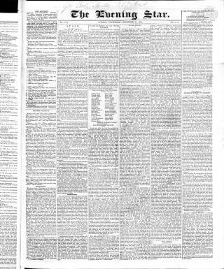 cover page of Evening Star (London) published on November 30, 1842
