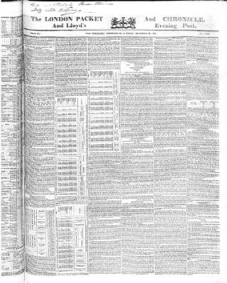 cover page of London Packet and New Lloyd's Evening Post published on December 30, 1836