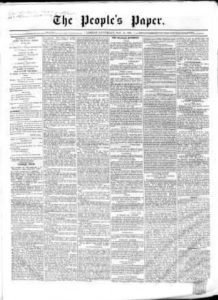 cover page of People's Paper published on November 15, 1856