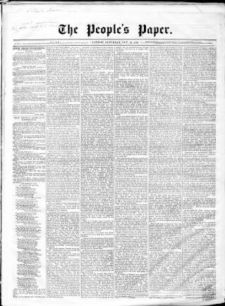 cover page of People's Paper published on November 29, 1856