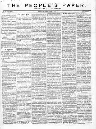 cover page of People's Paper published on July 17, 1858