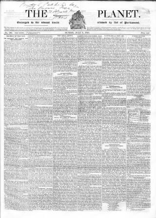 cover page of Planet published on July 9, 1843
