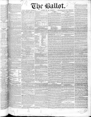 cover page of Ballot published on September 18, 1831