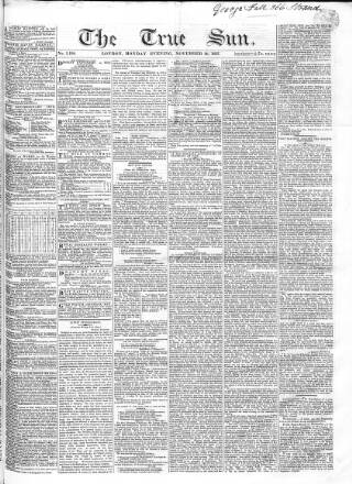 cover page of True Sun published on November 30, 1835