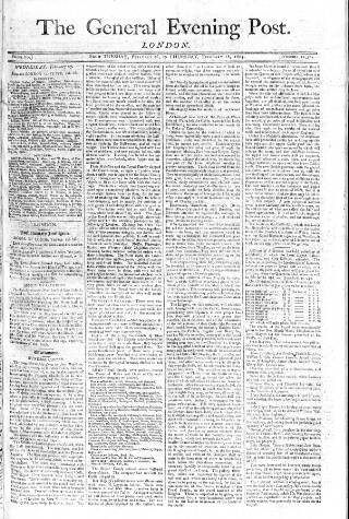 cover page of General Evening Post published on February 28, 1805