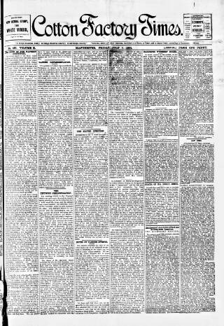 cover page of Cotton Factory Times published on July 6, 1894