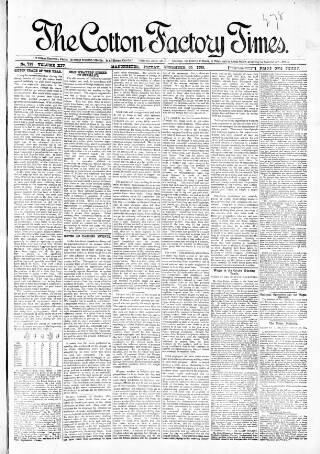 cover page of Cotton Factory Times published on December 30, 1898
