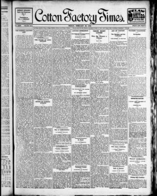 cover page of Cotton Factory Times published on February 28, 1930