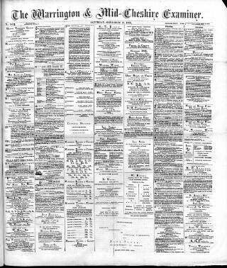 cover page of Warrington Examiner published on September 18, 1886