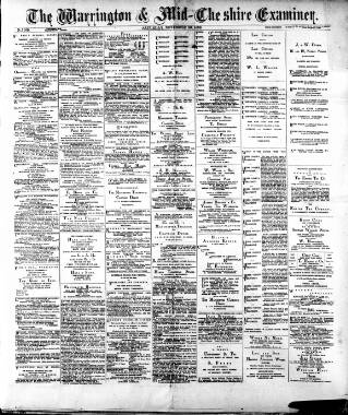 cover page of Warrington Examiner published on November 30, 1889