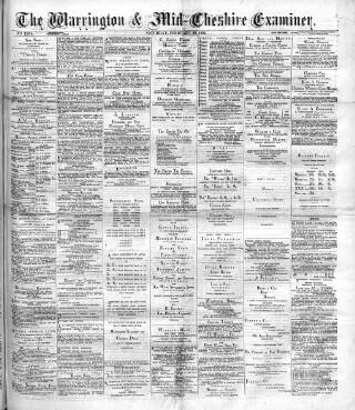 cover page of Warrington Examiner published on February 28, 1891