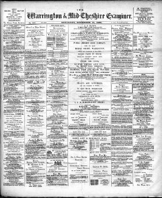 cover page of Warrington Examiner published on November 15, 1902