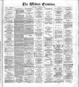 cover page of Widnes Examiner published on November 15, 1884