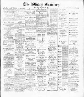 cover page of Widnes Examiner published on November 30, 1889