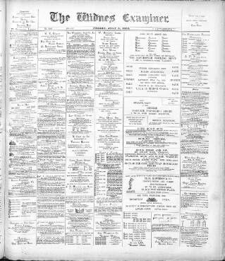 cover page of Widnes Examiner published on July 6, 1900