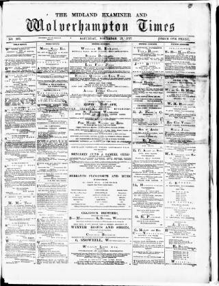 cover page of Midland Examiner and Wolverhampton Times published on November 17, 1877