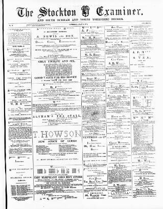 cover page of Stockton Examiner and South Durham and North Yorkshire Herald published on July 6, 1878