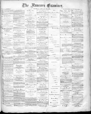 cover page of Runcorn Examiner published on February 28, 1880