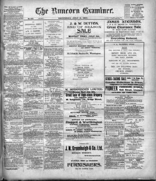 cover page of Runcorn Examiner published on July 6, 1907