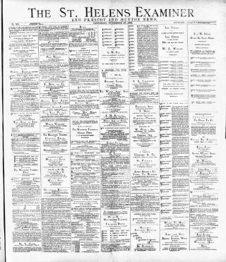 cover page of St. Helens Examiner published on November 30, 1889