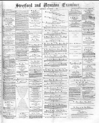 cover page of Stretford and Urmston Examiner published on November 1, 1879