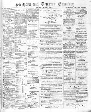 cover page of Stretford and Urmston Examiner published on December 20, 1879