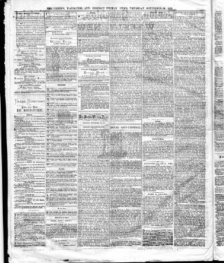 cover page of Denton and Haughton Examiner published on September 18, 1873