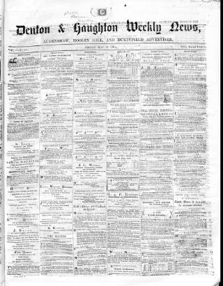 cover page of Denton and Haughton Examiner published on May 29, 1874