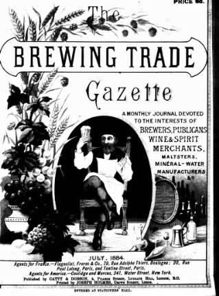 cover page of Holmes' Brewing Trade Gazette published on July 1, 1884