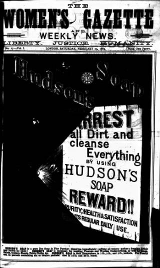 cover page of Women's Gazette & Weekly News published on February 23, 1889