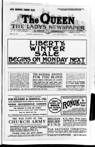 cover page of The Queen published on December 30, 1916