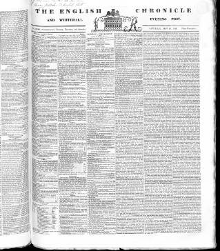 cover page of English Chronicle and Whitehall Evening Post published on May 29, 1841