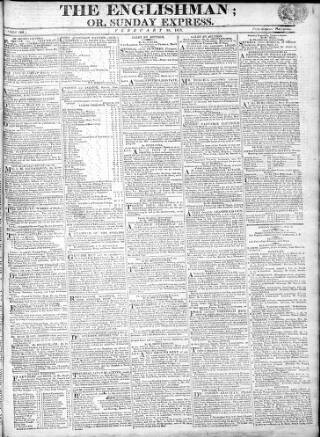 cover page of Englishman published on February 28, 1813
