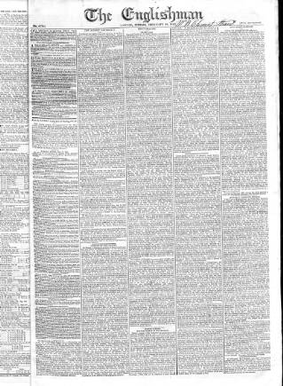 cover page of Englishman published on February 28, 1830