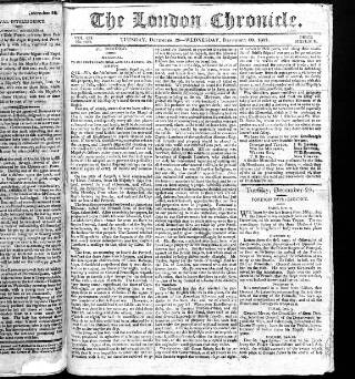 cover page of London Chronicle published on December 30, 1807