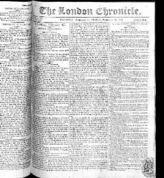 cover page of London Chronicle published on February 28, 1812