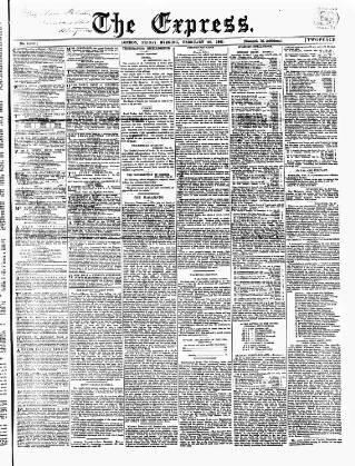 cover page of Express (London) published on February 28, 1862