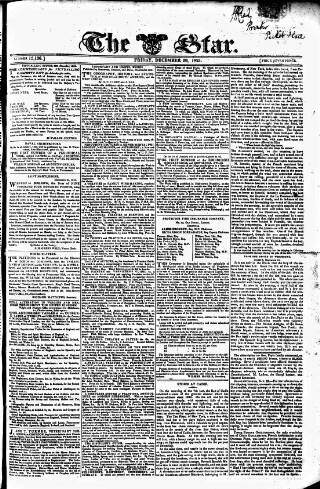cover page of Star (London) published on December 30, 1825
