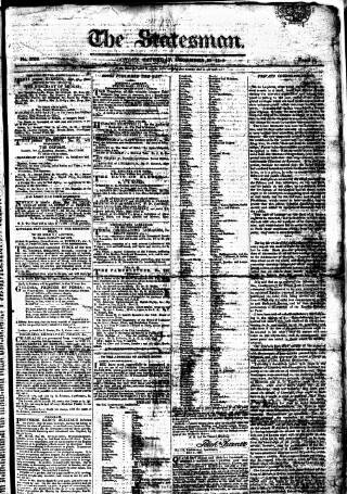 cover page of Statesman (London) published on December 30, 1815