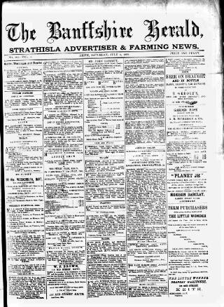 cover page of Banffshire Herald published on July 6, 1895