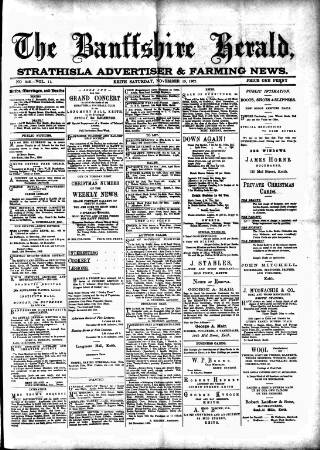 cover page of Banffshire Herald published on November 15, 1902