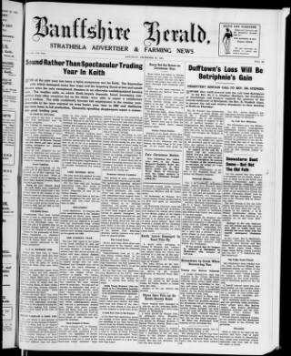 cover page of Banffshire Herald published on December 30, 1961