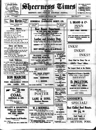 cover page of Sheerness Times Guardian published on February 28, 1929