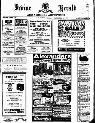 cover page of Irvine Herald published on September 18, 1959