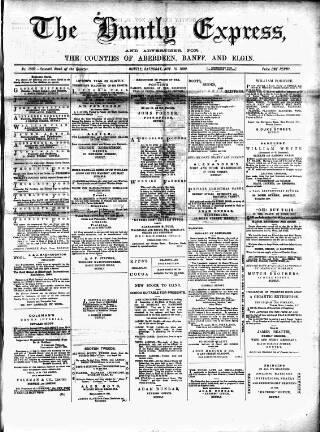 cover page of Huntly Express published on November 15, 1890